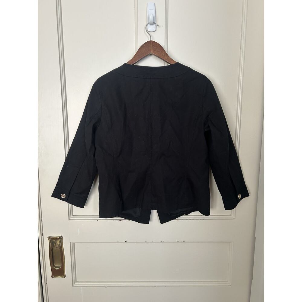 Talbots Grace Fit Cotton Lightweight Blazer Womens Size 12 Black Classic NWT - Picture 2 of 7